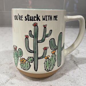 MIDWAY CACTUS “You’re Stuck With Me” Spectrum Designz 18oz Mug Plants Green NEW